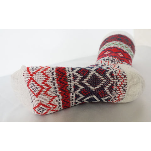 4Pack Women's Mismatched Casual Crew Jacquard Knit Socks