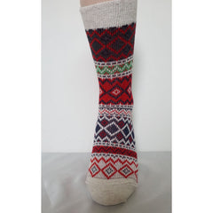 4Pack Women's Mismatched Casual Crew Jacquard Knit Socks