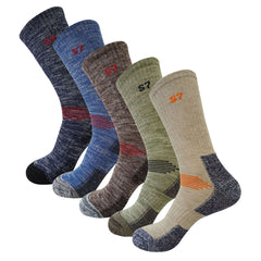 5Pack Men's Multi Performance Cushion Hiking/Outdoor Crew Socks Year Round