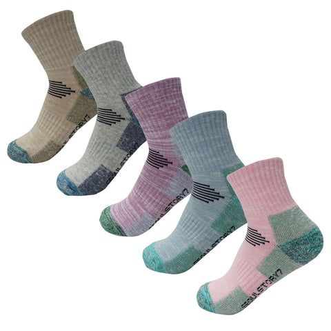 5Pack Women's Mid Cushion Low Cut Hiking/Camping/Performance Socks