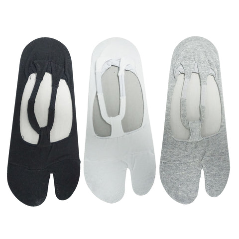 3Pack Women's Flip Flop Cotton Socks Low Cut  Halter Strap