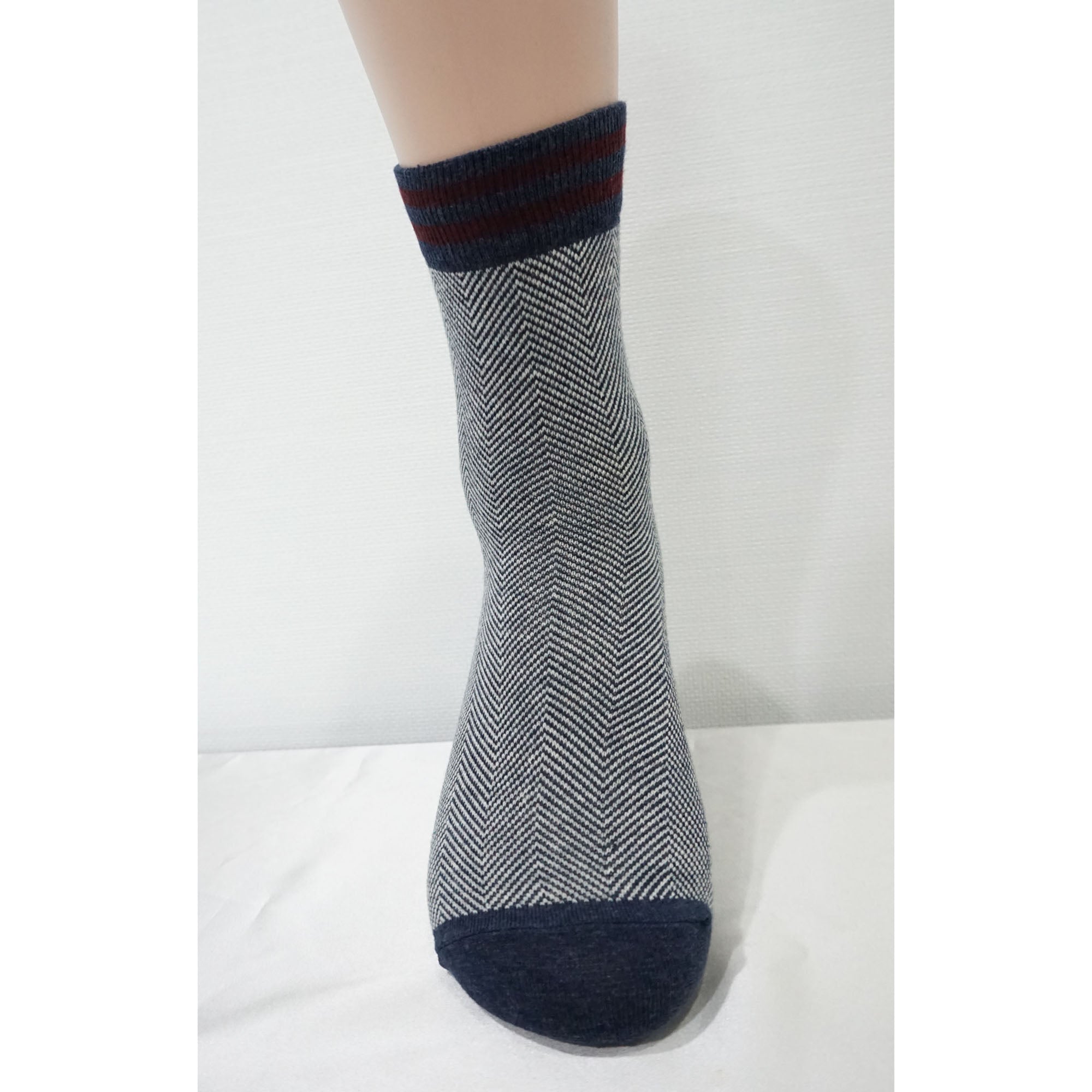 4Pack Men's Casual Cotton Patterned Socks Harringbone