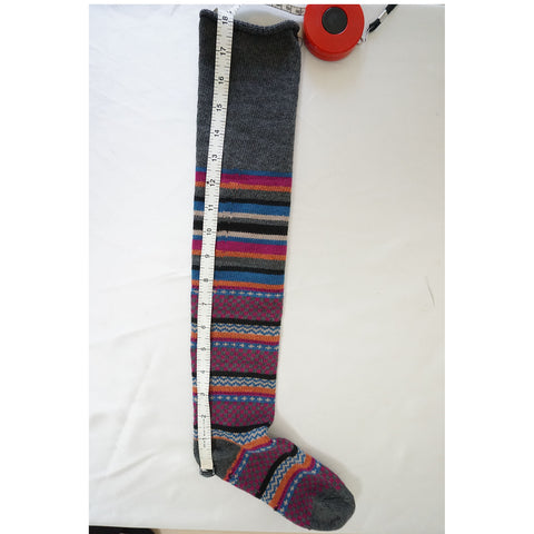 2Pack Women's Winter Warm Thick Knit Over The Knee Sock W Vintage Pattern