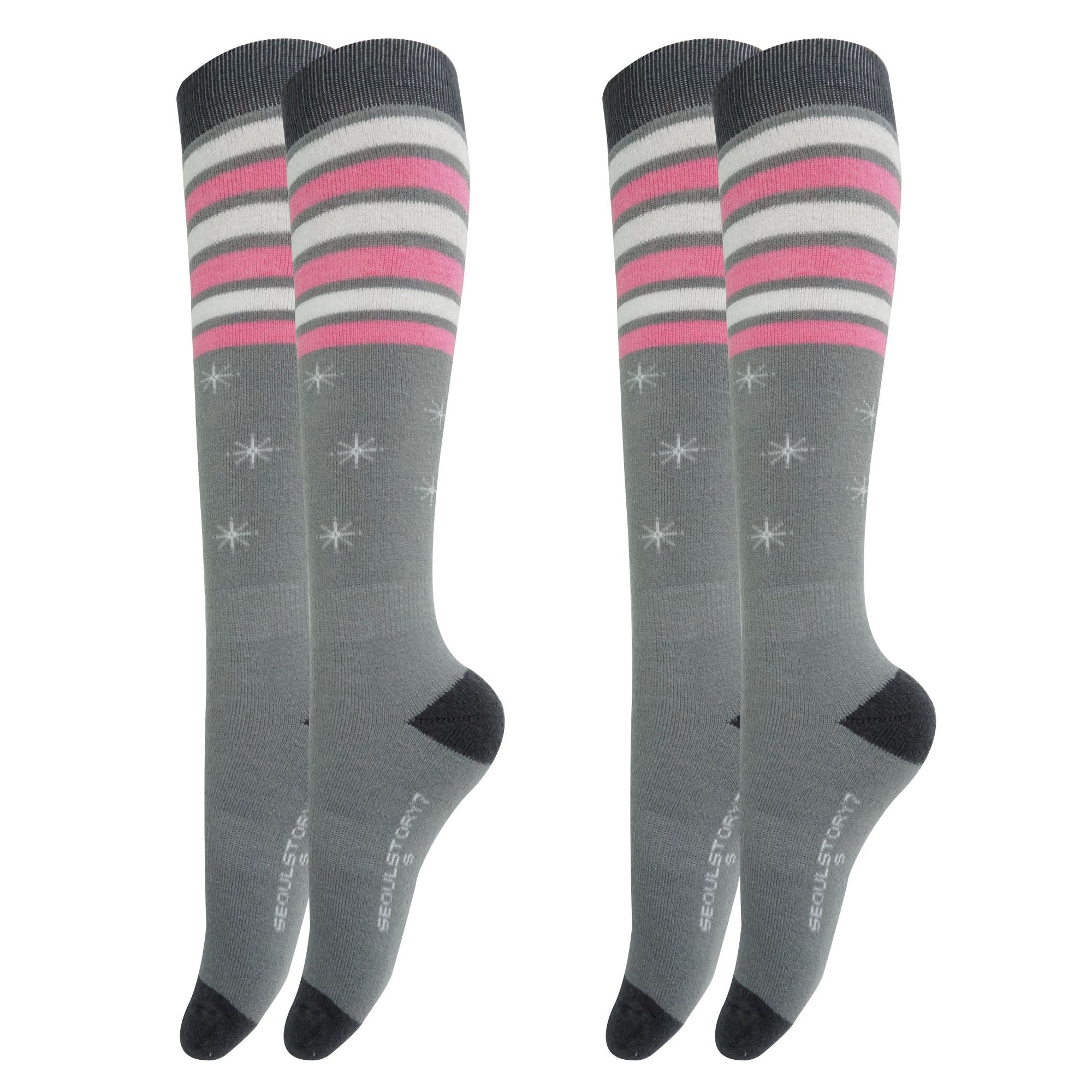 SEOULSTORY7 2Pack Women Outdoor Cushioned Skiing Socks, Snowboard, Winter Performace Socks