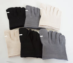 6Pack Womens No Show Five Toe Heelless Half Socks/Toe inner socks
