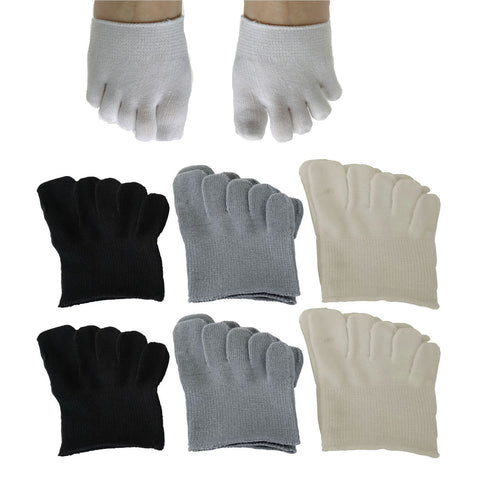 6Pack Womens No Show Five Toe Heelless Half Socks/Toe inner socks