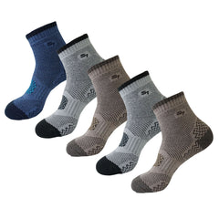 5pack Men's Full Cushion Mid Quarter Length Hiking Socks