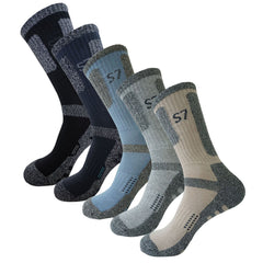 5Pack Men's Climbing Cushion  Hiking/Performance Crew Socks Beige included