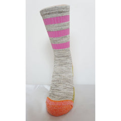 5Pack Women's Multi Performance Padded Hiking/Outdoor Crew Socks Stripe2P/Solid3P