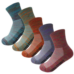 5Pack Women's Mid Cushion Low Cut Hiking/Camping/Performance Socks Multi Color
